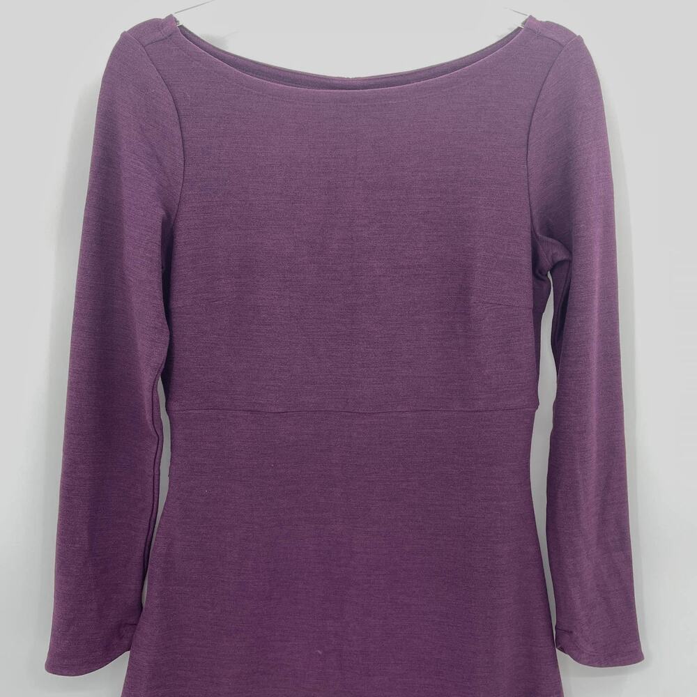 New TOAD & CO Intermezzo Long Sleeve Dress Size S Purple Stretch Casual Sheath - Picture 3 of 12